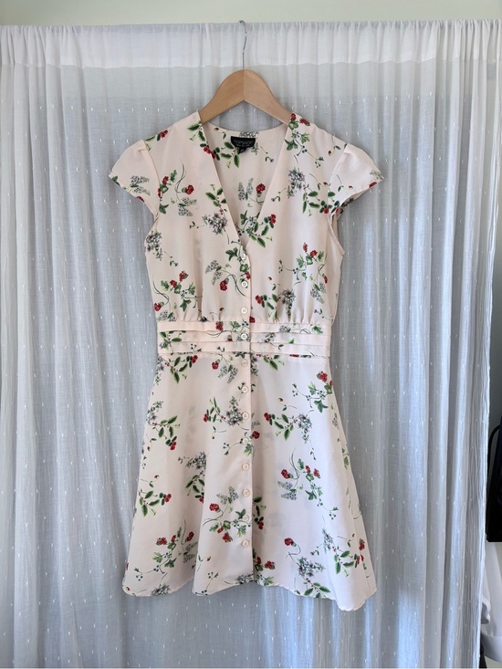 Topshop Dresses & Skirts - Topshop Light Pink Floral Button-Front Mini Dress